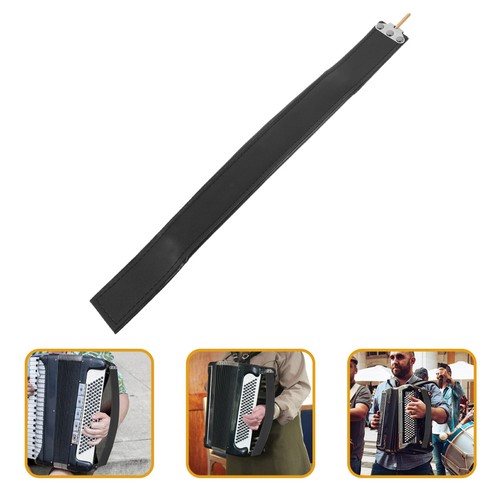 Adjustable black accordion - black, pu